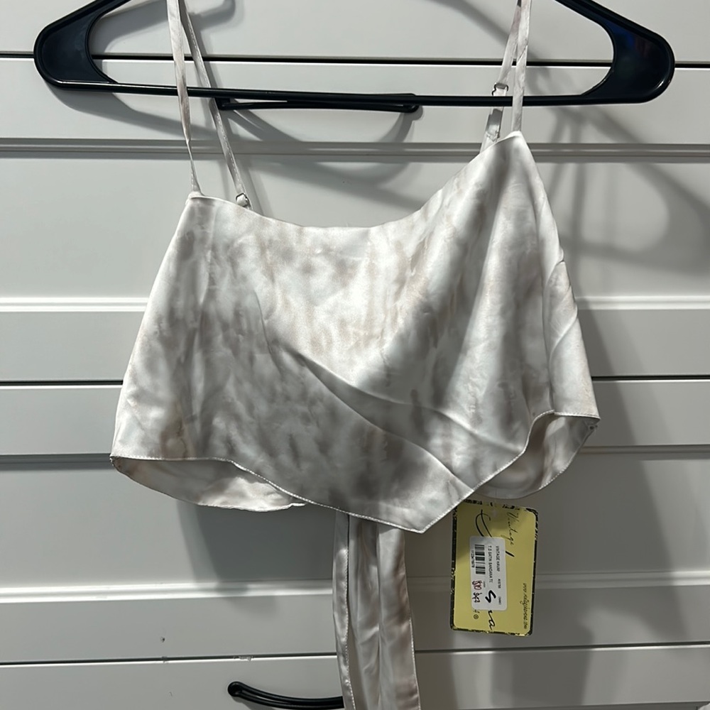 Island Gypsy silver satin top